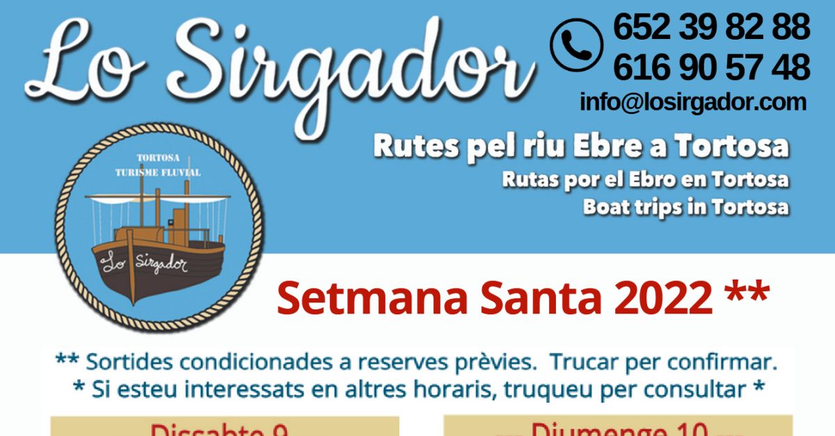 Salidas por el r�o Ebro con Lo Sirgador - Semana Santa 2022