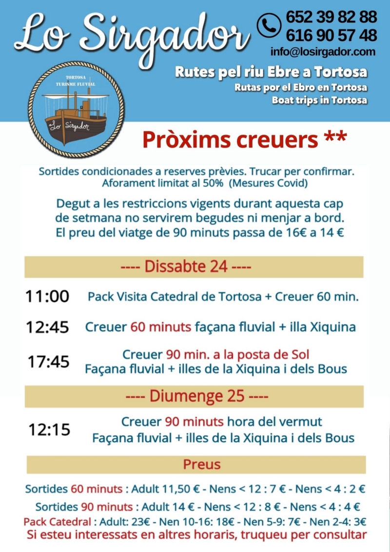 Sortides amb el llagut Lo Sirgador Sortides amb el llagut Lo Sirgador