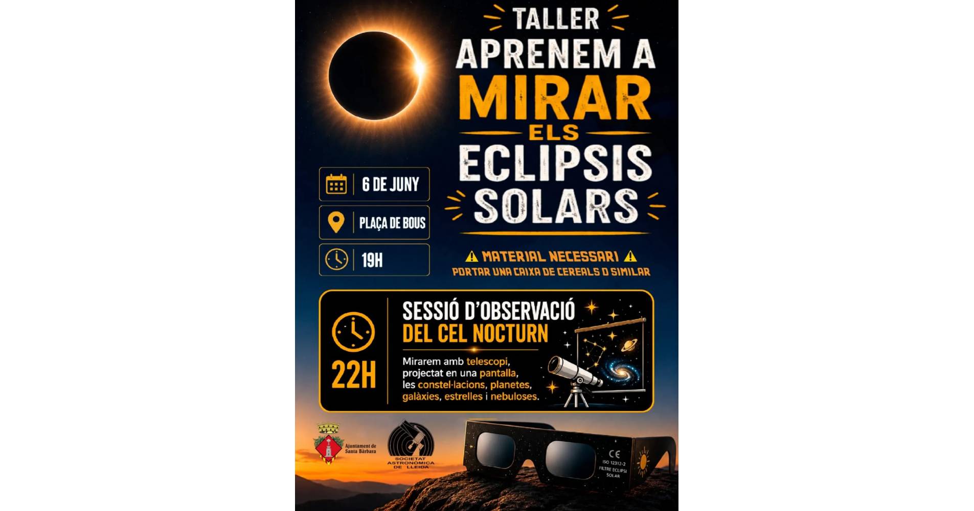 Taller: aprendamos a mirar los eclipses solares