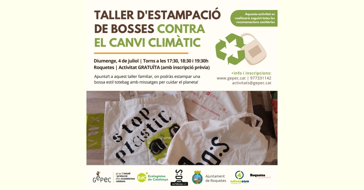 Taller de estampaci�n de bolsas contra el cambio clim�tico