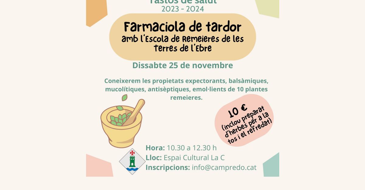 Farmacia de oto�o con la  scola de Remeieres de les Terres de l�Ebre