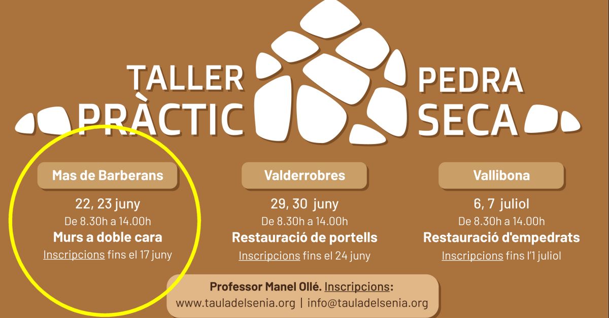 Taller pr�ctico de piedra en seco: Muros a doble cara