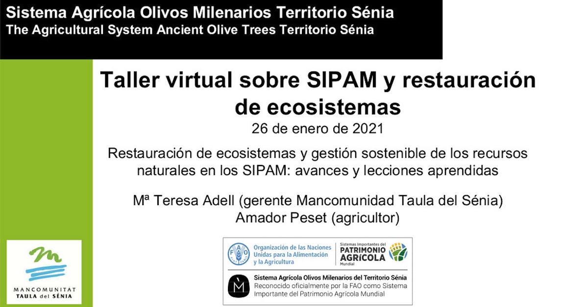 Taller virtual sobre SIPAM i restauraci� d�ecosistemes
