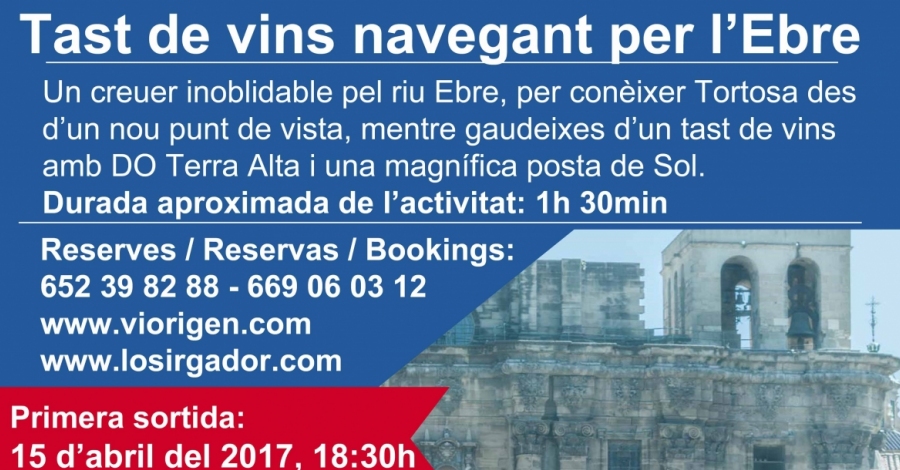 Degustaci�n de vinos navegando por el Ebro
