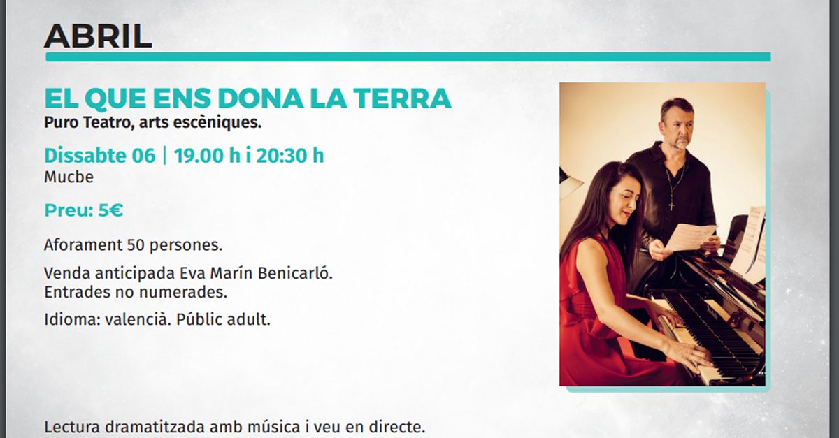 Temporada de teatre de Benicar�: El que ens dona la terra