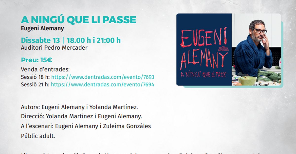 Temporada de teatre de Benicarl�: A ning� que li passe