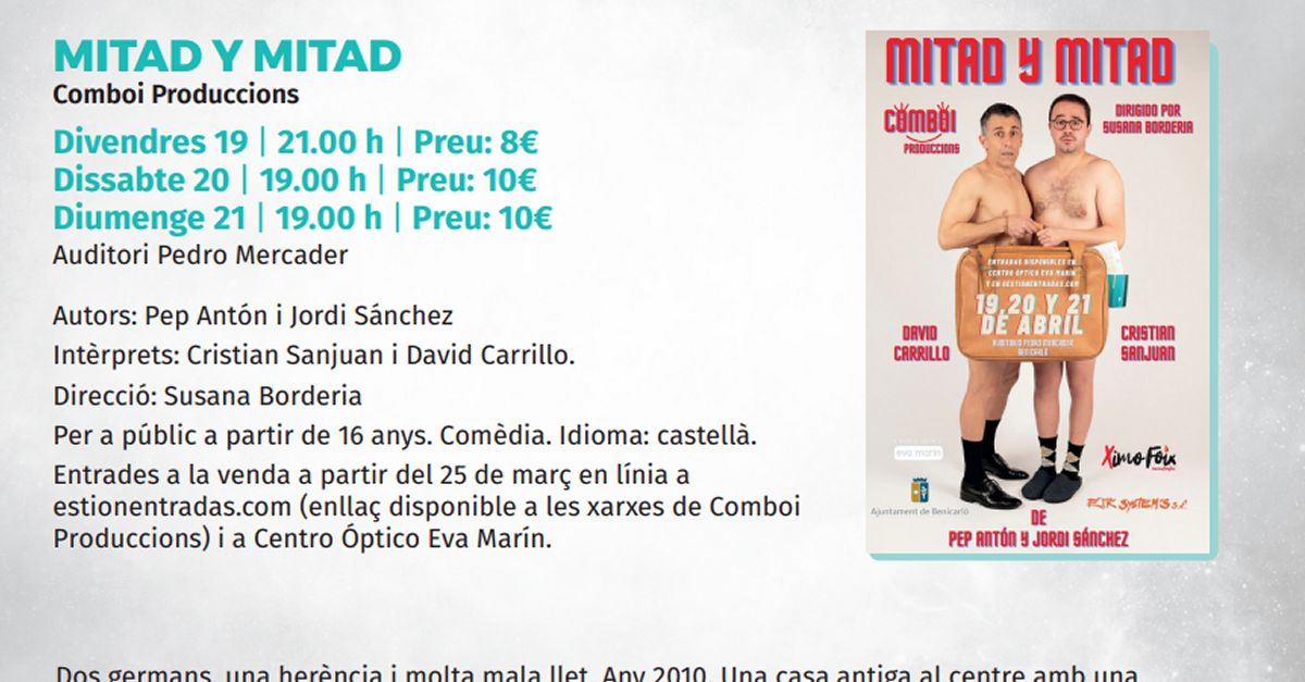 Temporada de teatre de Benicar: Mitad y Mitad