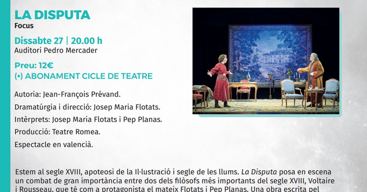 Temporada de teatre de Benicarl�: La Disputa