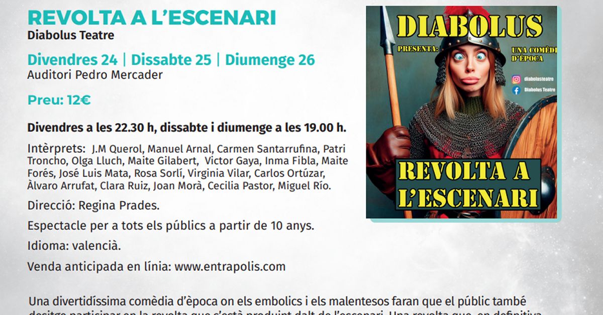 Temporada de teatre de Benicarl�: Revolta a l�escenari