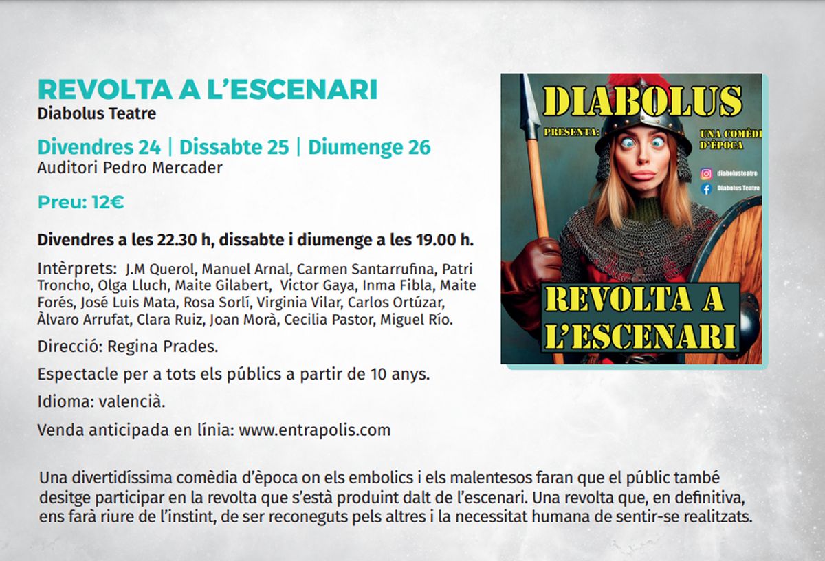 Temporada de teatre de Benicarl�: Revolta a l�escenari