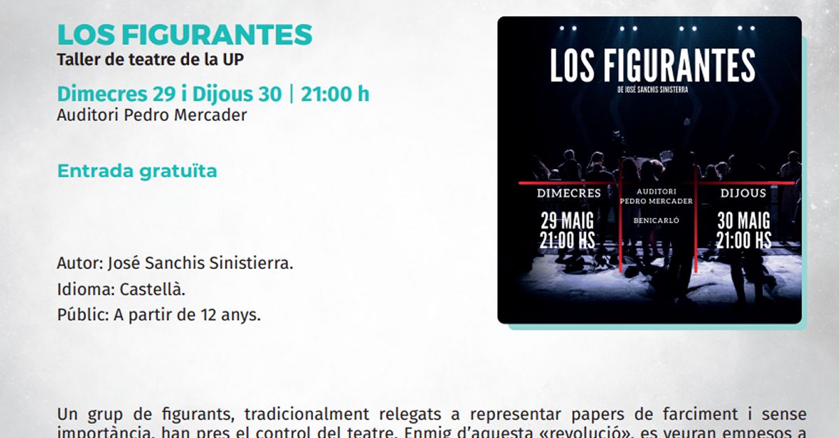 Temporada de teatro de Benicar�: Los figurantes