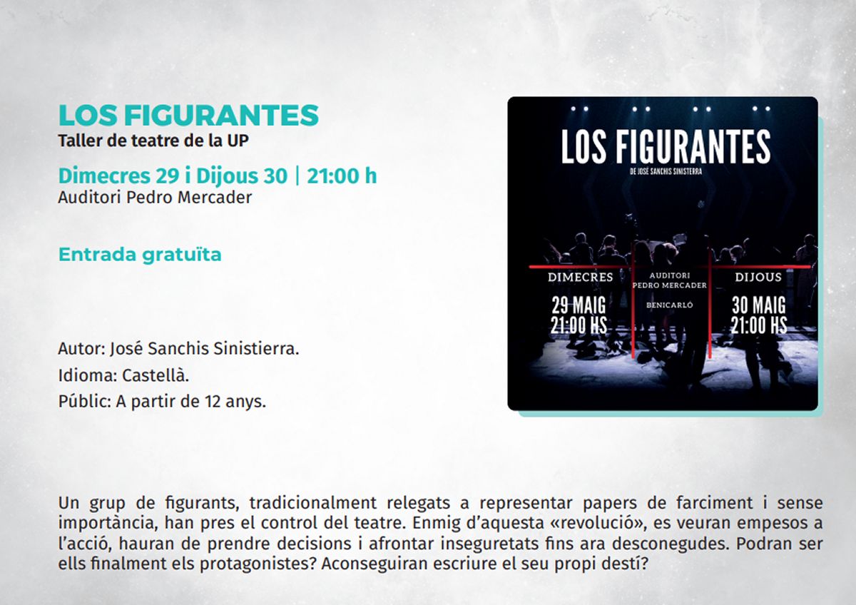 Temporada de teatre de Benicar�: Los figurantes