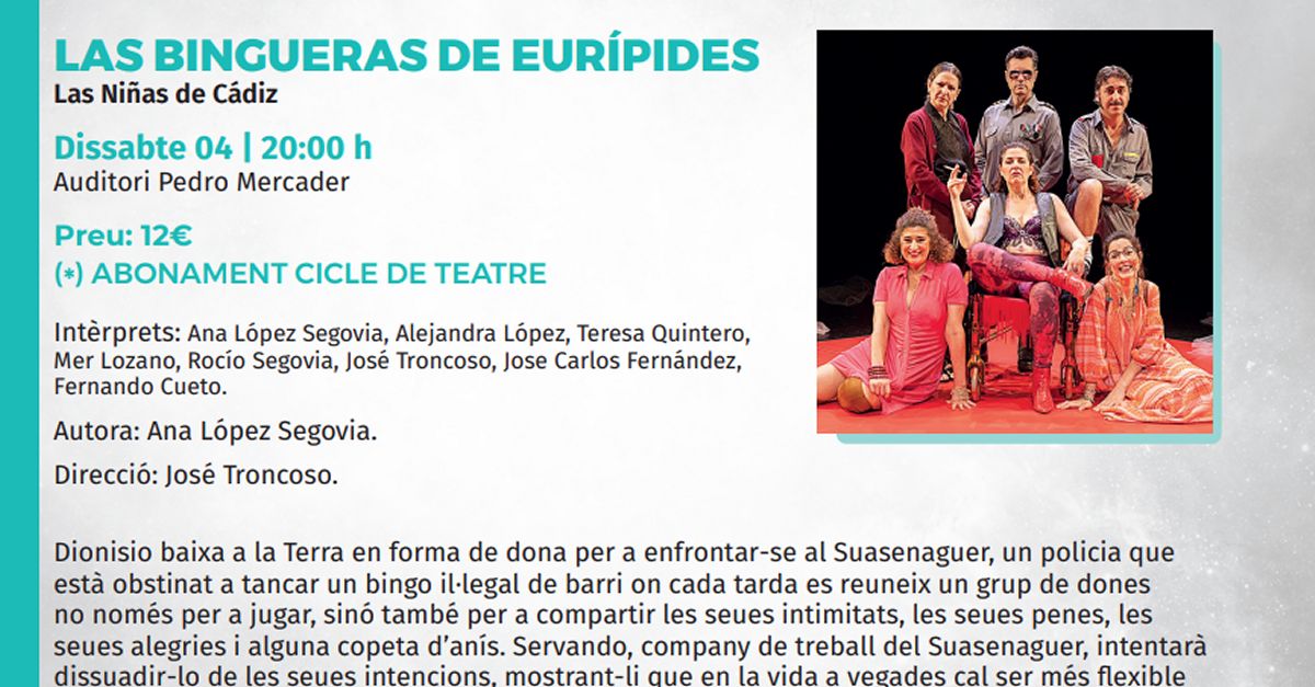Temporada de teatre de Benicar�: Las bingueras de Eur�pides