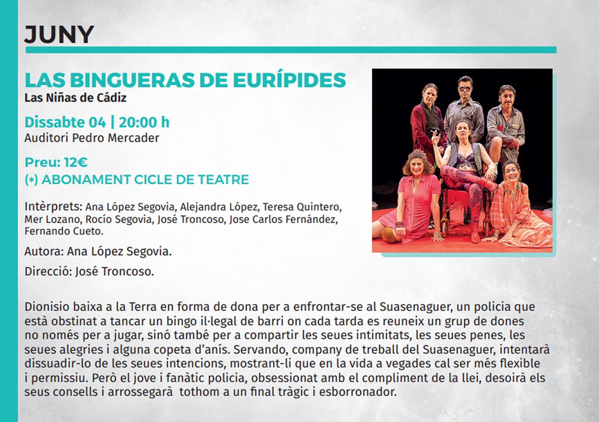 Temporada de teatre de Benicarl�: Las bingueras de Eur�pides
