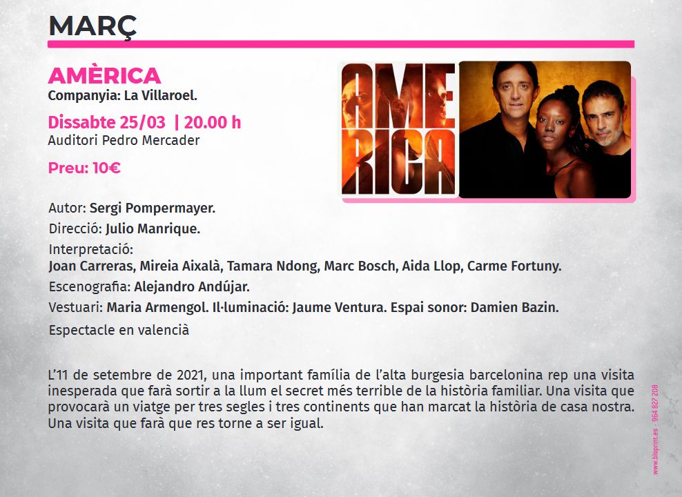 Temporada de teatre Benicarl�: Am�rica