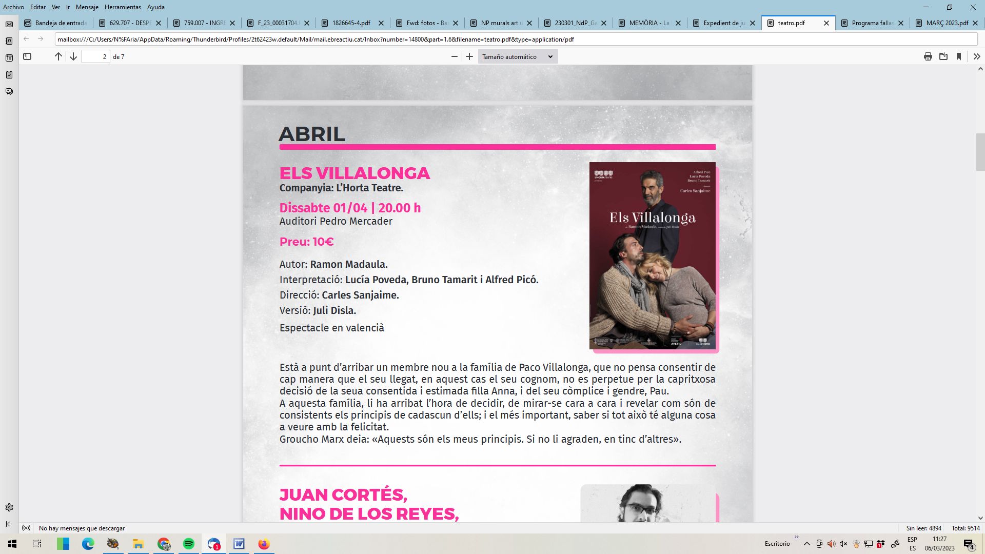 Temporada de teatre Benicarló: Els Villalonga Temporada de teatre Benicarló: Els Villalonga