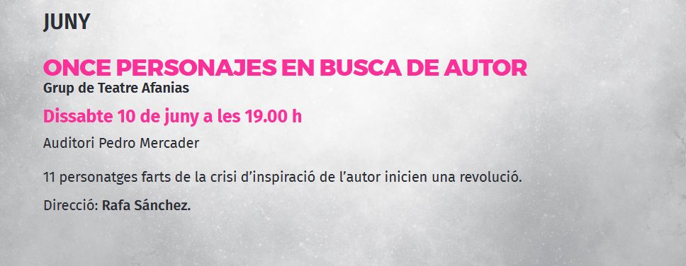 Temporada de teatre Benicarl�: Once personajes en busca de autor