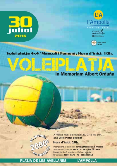 XII Torneig 4x4 de volei platja In Memoriam Albert Orduña XII Torneig 4x4 de volei platja In Memoriam Albert Orduña