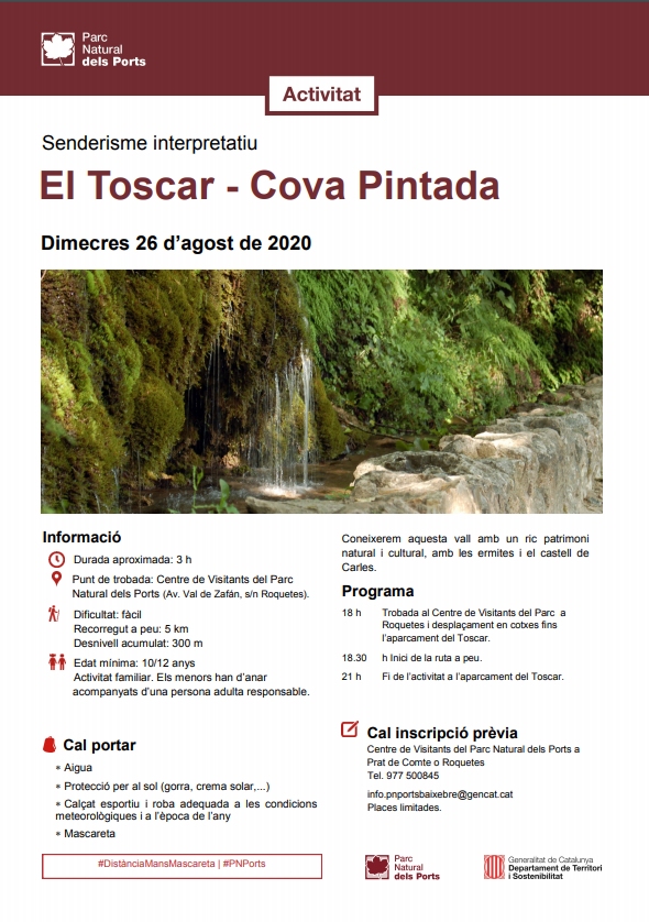 Senderisme interpretatiu: El Toscar i Cova Pintada Senderisme interpretatiu: El Toscar i Cova Pintada