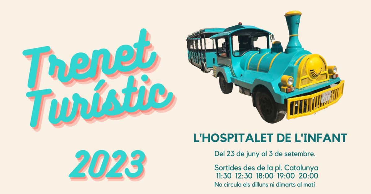 Recorreguts amb el trenet tur�stic pel nucli de l�Hospitalet de l�Infant
