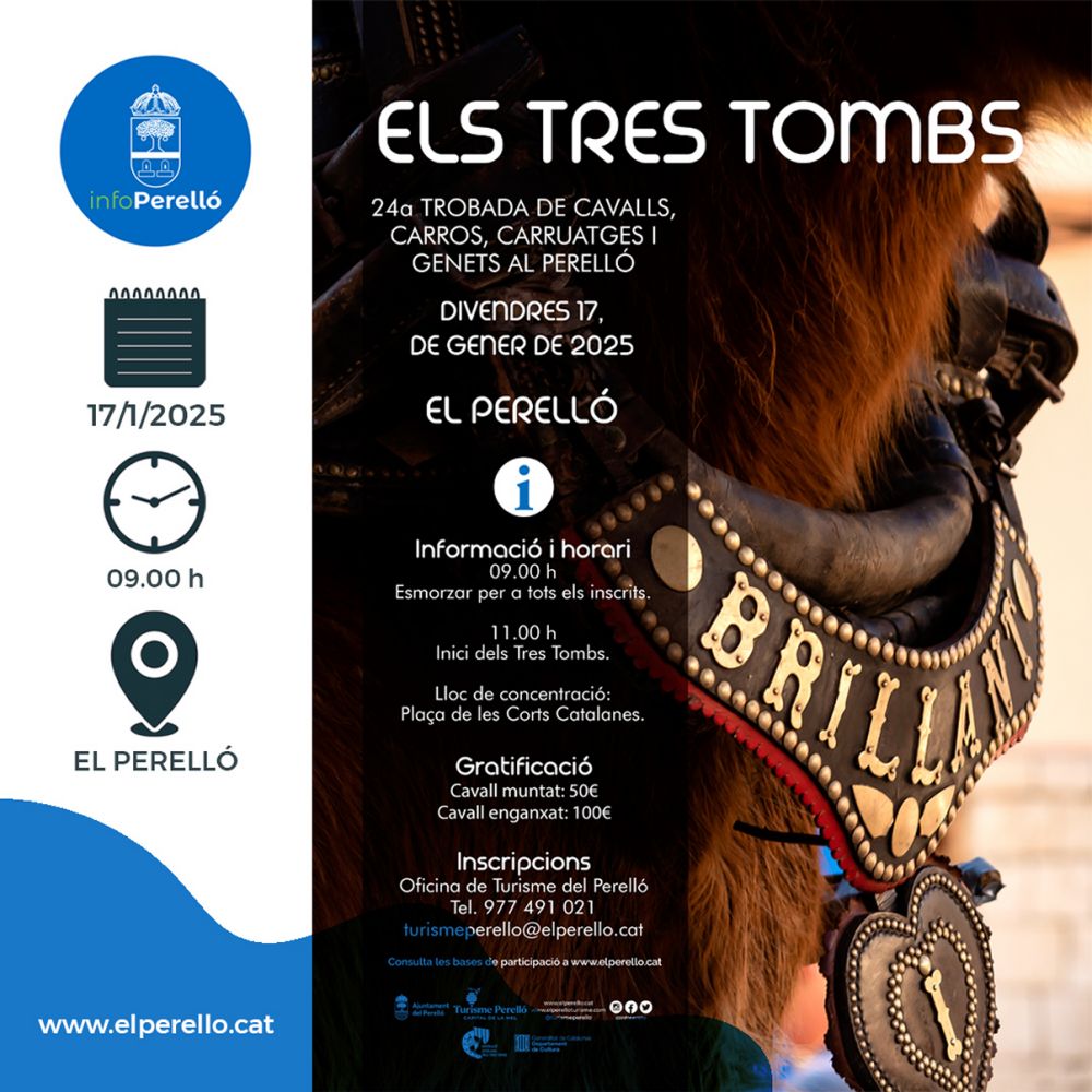 Els Tres Tombs. 24a Trobada de cavalls, carros, carruatges i genets al Perelló Els Tres Tombs. 24a Trobada de cavalls, carros, carruatges i genets al Perelló