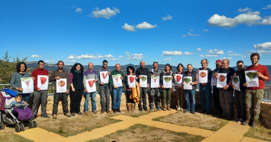 Un grup de persones voluntries recupera varietats dhorta tradicionals del Parc Natural de Montsant