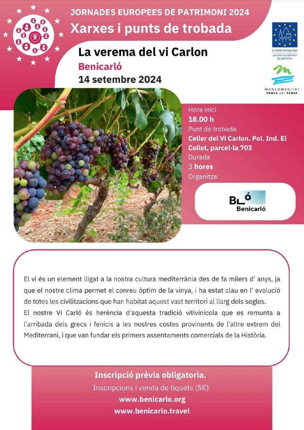 Visita guiada «La verema del Vi Carlon» Visita guiada «La verema del Vi Carlon»