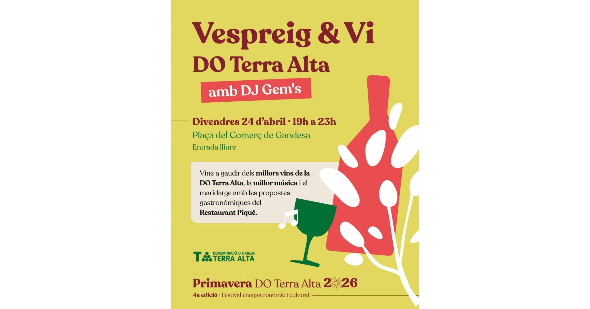 Vespreig & Vi DO Terra Alta, amb DJ Gem�s