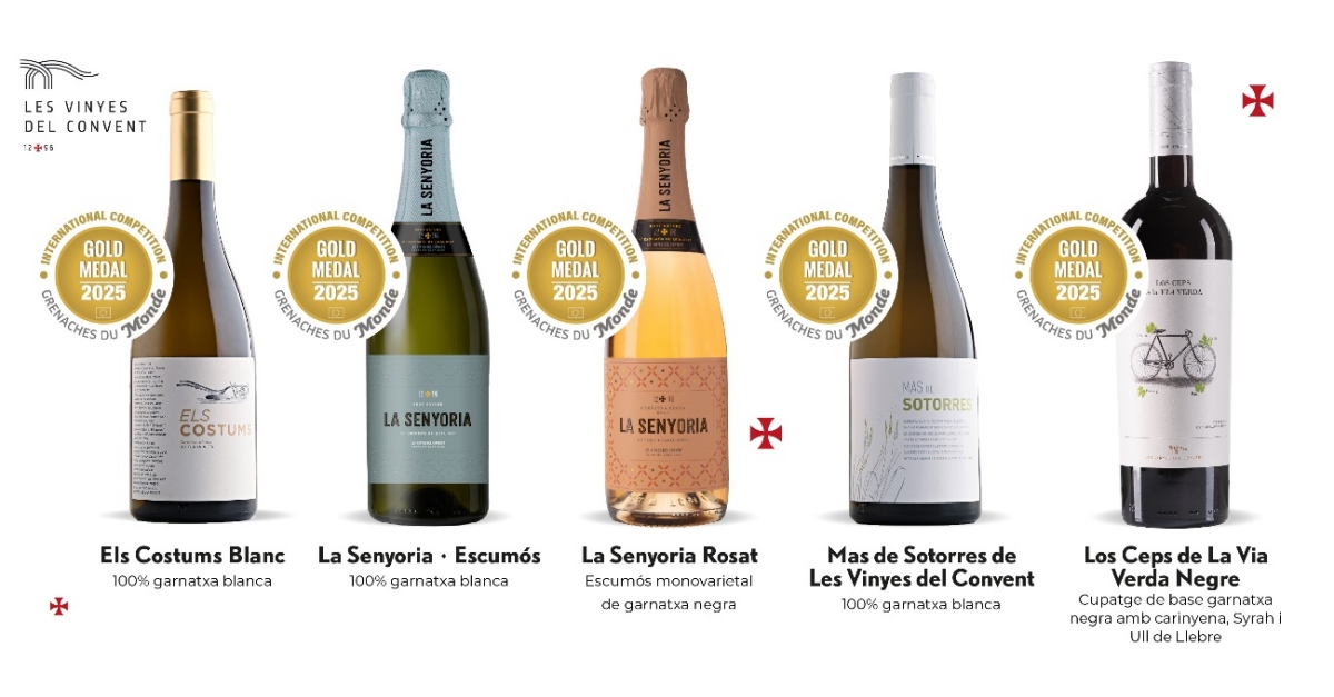 Les Vinyes del Convent triomfa al Grenaches du Monde amb cinc medalles d’or | EbreActiu.cat, revista digital d’oci actiu | Terres de l’Ebre ...