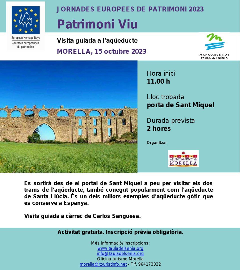 JEP2023 Visita guiada a l’aqüeducte de Morella JEP2023 Visita guiada a l’aqüeducte de Morella