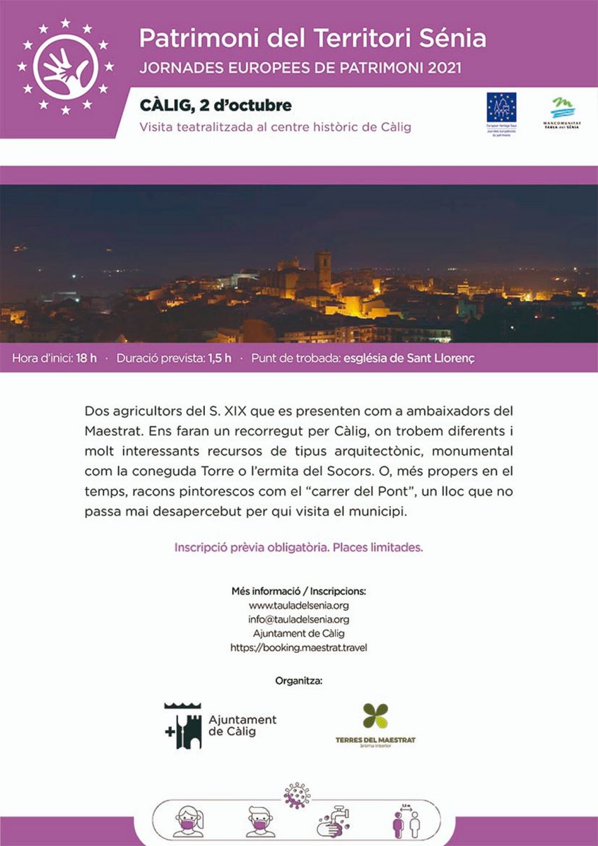 Patrimoni Territori Sénia: Visita teatralitzada pel centre històric de Càlig Patrimoni Territori Sénia: Visita teatralitzada pel centre històric de Càlig