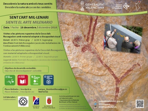 Visita a les pintures rupestres de la Cova dels Rossegadors amb material adaptat a discapacitat visual Visita a les pintures rupestres de la Cova dels Rossegadors amb material adaptat a discapacitat visual