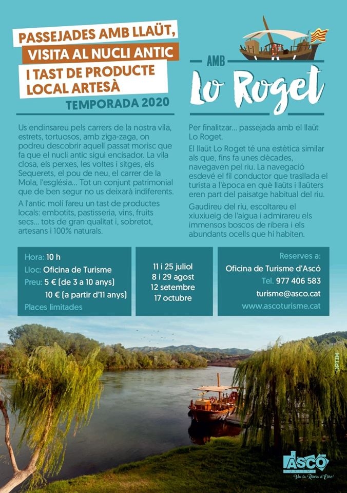 Visita al nucli antic d’Ascó i passejada amb el llaüt Lo Roget Visita al nucli antic d’Ascó i passejada amb el llaüt Lo Roget