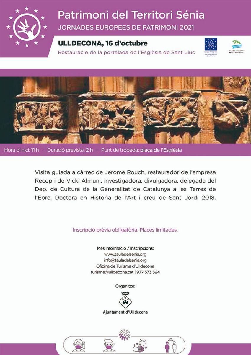Patrimoni Territori Sénia: Visita guiada a la restauració portalada església de St Lluc d’Ulldecona Patrimoni Territori Sénia: Visita guiada a la restauració portalada església de St Lluc d’Ulldecona