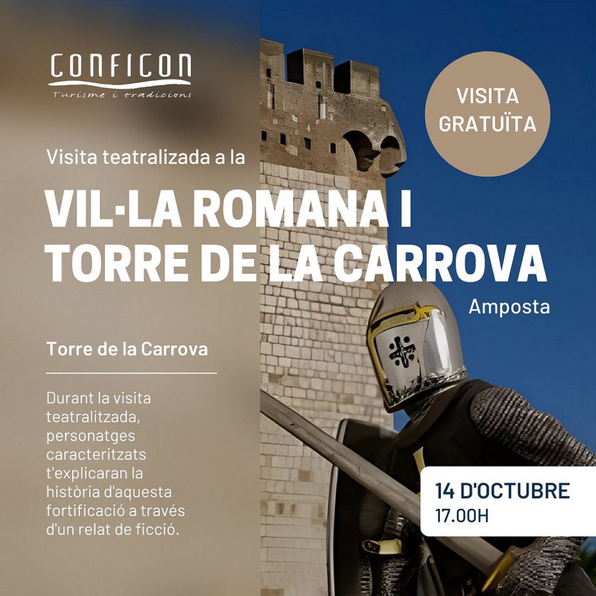 Visita teatralitzada a la Vil·la romana i Torre de la Carrova Visita teatralitzada a la Vil·la romana i Torre de la Carrova