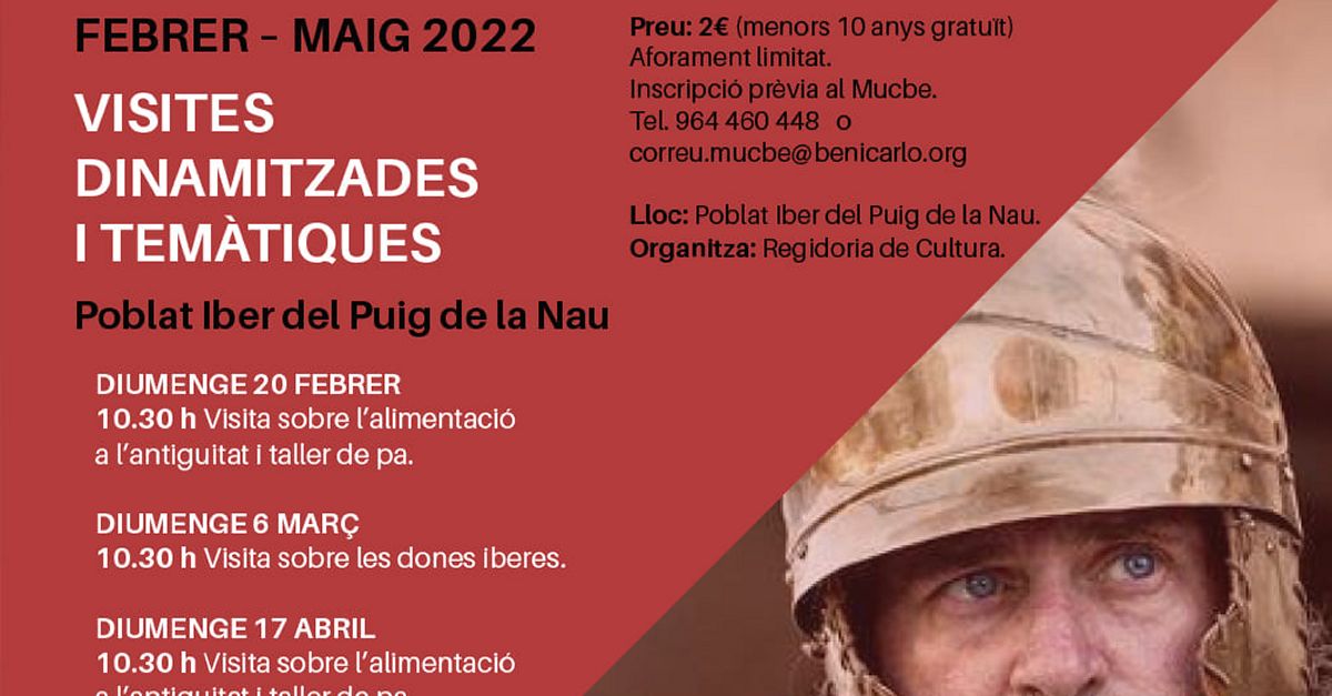 Visitas dinamizadas y tem�ticas al poblado �bero del Puig de la Nau de Benicarl�
