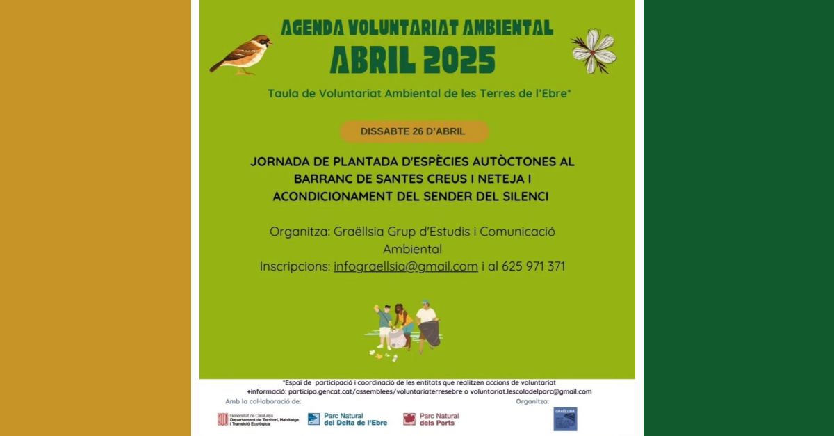 Jornada de plantada d’espcies autctones, neteja i condicionament del sender del Silenci