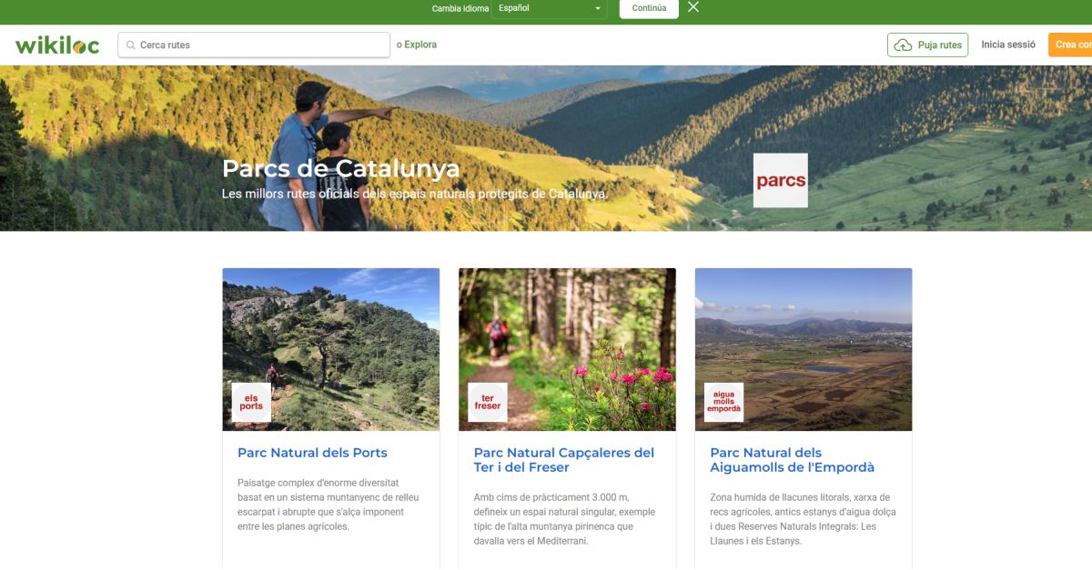 Les rutes oficials del parcs de Catalunya a Wikiloc