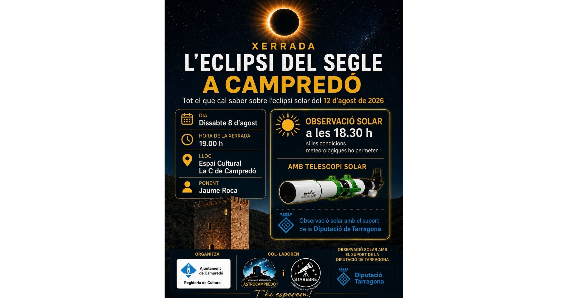 Observaci�n solar y charla �el eclipse del siglo en Campred�
