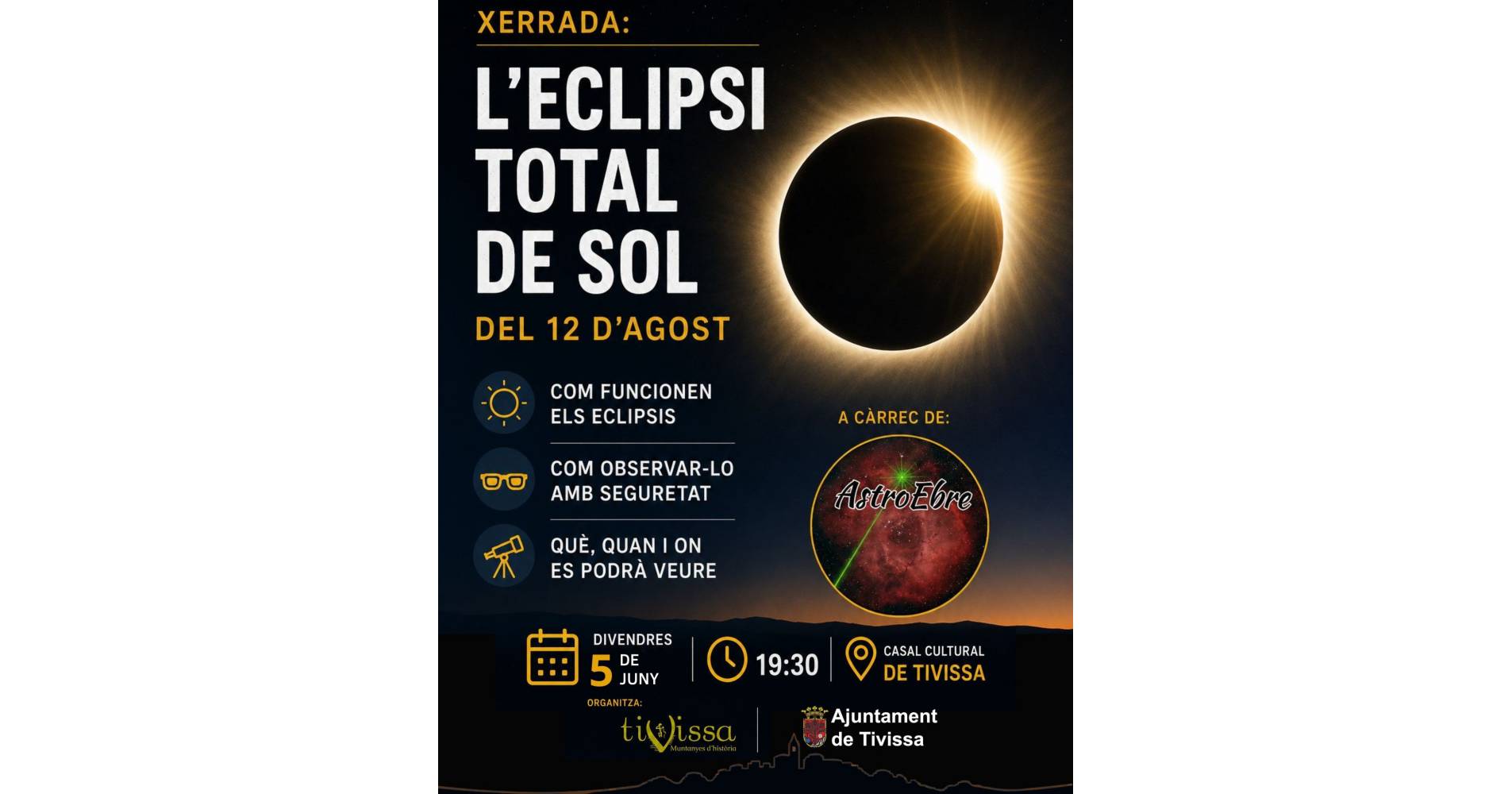 Charla el eclipse total de sol del 12 de agosto