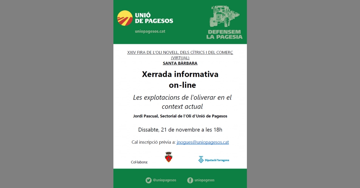 Xerrada online: Les explotacions de l�oliverar en el context actual