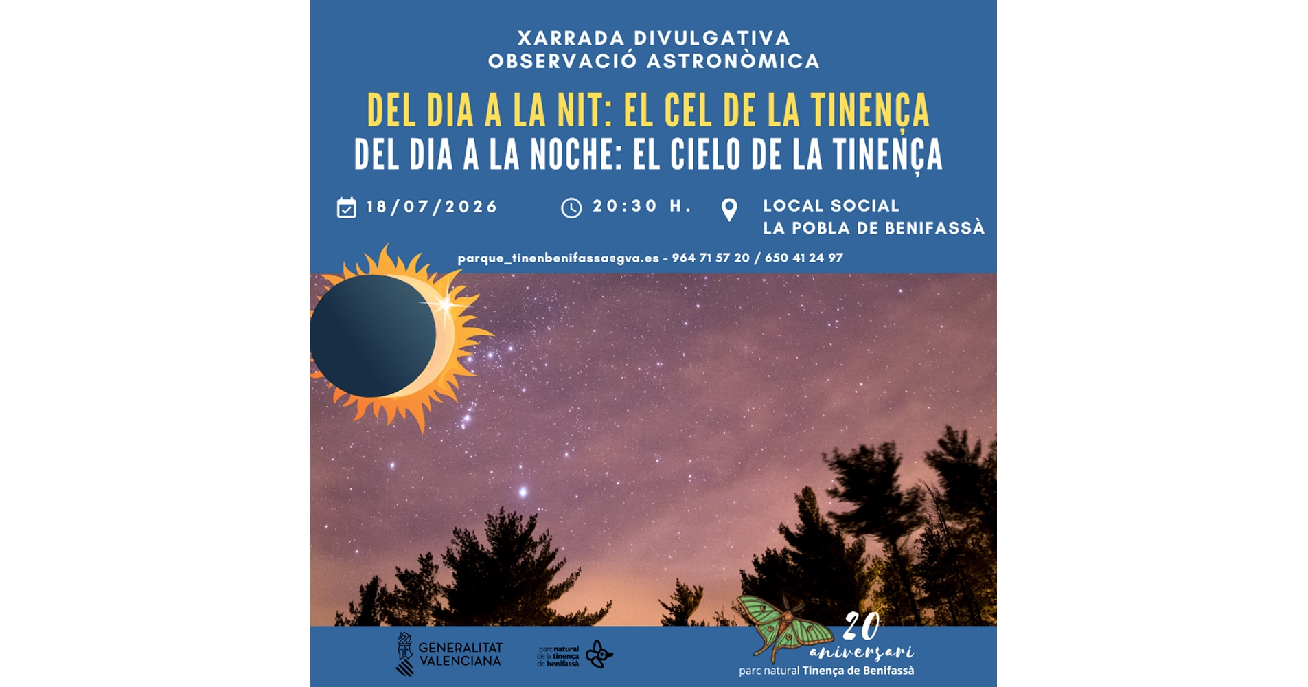 Charla divulgativa y observaci� astron�mica �del d�a a la noche: el cielo de la Tinen�a�